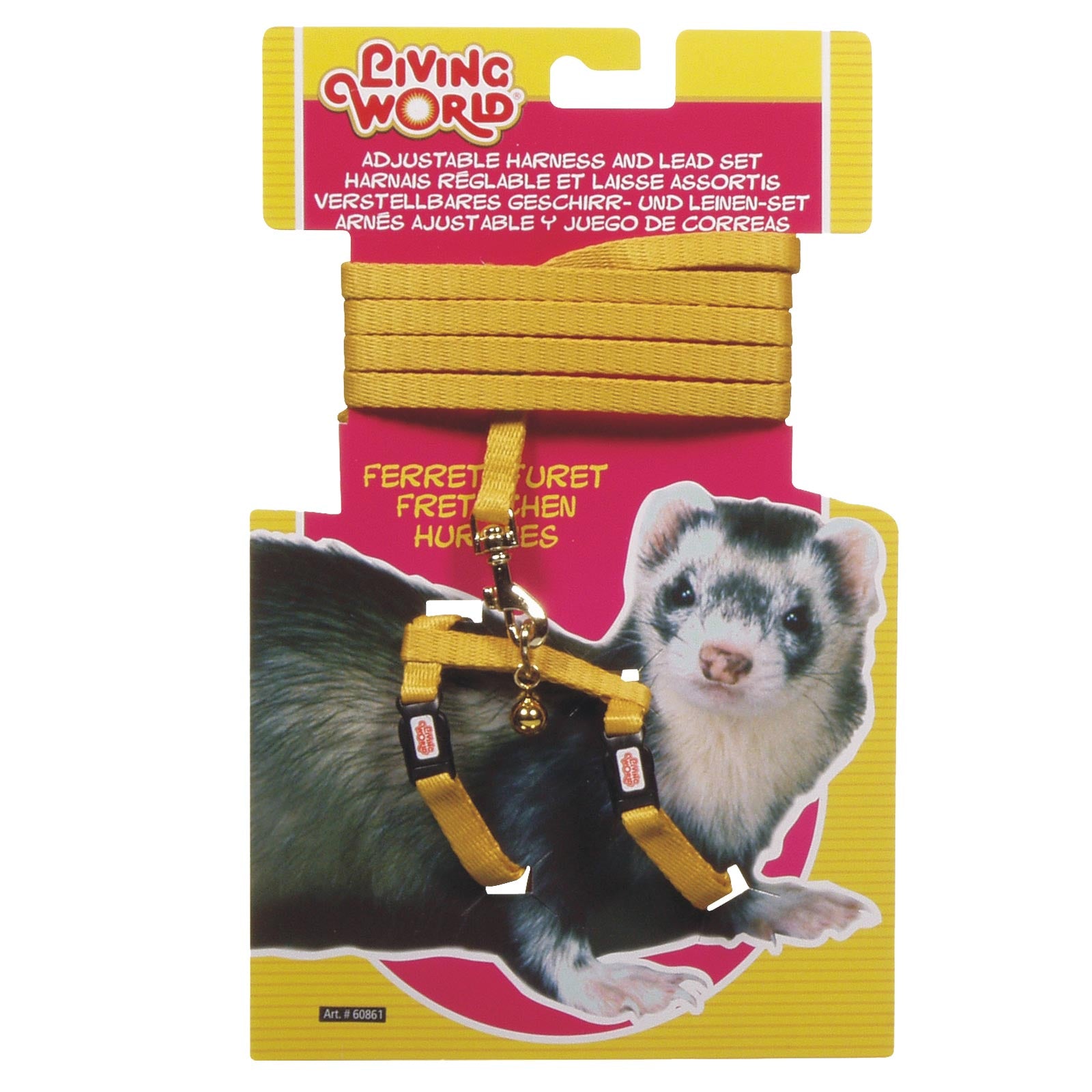Living World,Adjustable Ferret Harness (Gold)